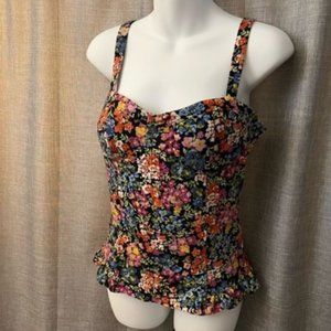 Floral Tank Zip Back